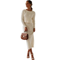 Knitted slit long dress